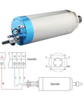 Beefed-Up 5.5kW Water-Cooled CNC Spindle Motor With 4 Ceramic Ball Bearings, 125mm Mount, ER32 Collet, Ultra Quiet High-Speed 800Hz Milling Tool with wiring diagram