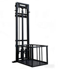 Electric Hydraulic Cargo Lift 1 Ton Heavy Duty Steel Vertical Lift Platform With Overload Protection And Emergency Descent For Warehouse And Factory Use, black steel frame