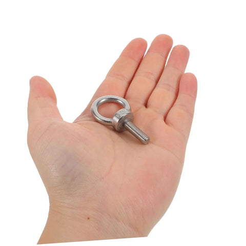 Heavy Duty Stainless Steel Eye Bolt M6x20 With Closed Ring For Machinery And Concrete Anchors, weatherproof marine grade in hand