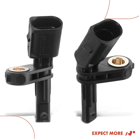 Top Shelf Abs Wheel Speed Sensors Front Left Right Pair Plug And Play heavy duty black plastic design for VW models