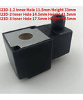 Top Tier Pneumatic Pilot Head Coil K23D Series Solenoid Valve for AC 220V DC 24V Industrial Control Systems side view showing inner hole dimensions.