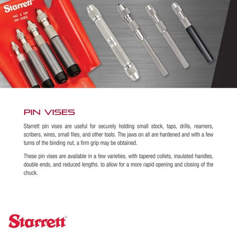 Pin Vise For Fine Precision Drilling And Filing.010 To.055 Inch Range Compact Handle For Super Slick Thumb And Finger Switching Quick Open Close Lightweight Reliable Tool For Jewelry Making Model Crafting PCB Work And Tiny Projects., Starrett pin vises with tapered collets and insulated handles