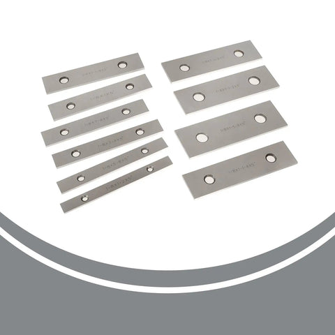 Ten Pack One Eighth Inch Thick Five Inch Hardened Machinist Parallel Set For Precision Clamping In Drill Press Milling And Grinding Projects With Two Holes And Tight 0.0002 Inch Tolerance
