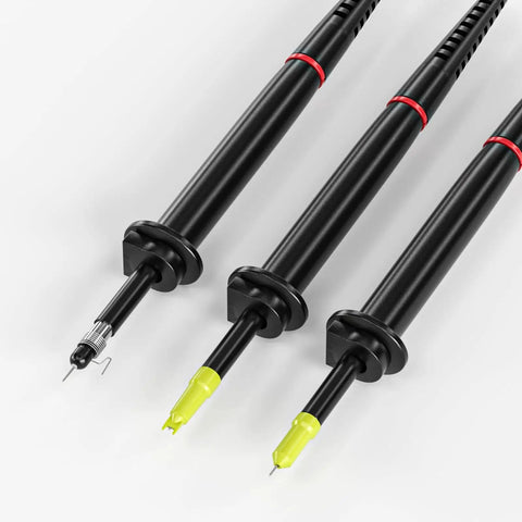 High Voltage Oscilloscope Probe P4100 Pro Grade Kit With Accessories showing three probe tips with protective caps.