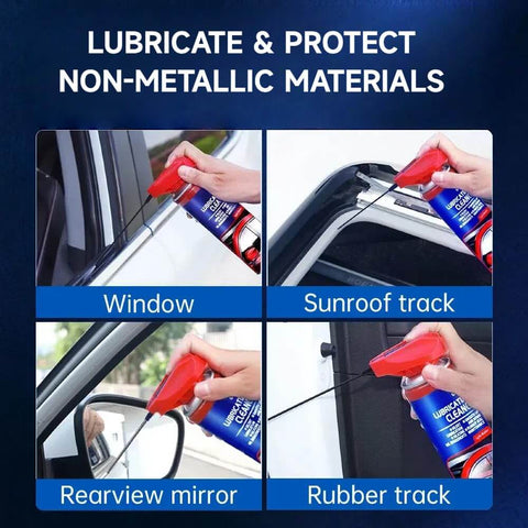 Specialist Silicone Lubricant Spray With Dual Straw Sprays For Doors, Hinges, Bikes, Sewing Machines, Garage Doors And Metal Parts Fast Drying, Non Sticky Slick Long Lasting Lubrication 6.76 Oz used on window, sunroof, mirror, and rubber track.