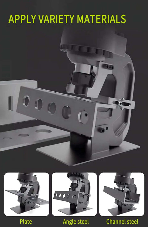 Heavy Duty 2000W Electric Hole Puncher With 20 Ton Capacity and 5 Dies punching angle and channel steel material close-up