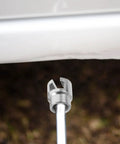 4 Piece Dent Removal Adapter Kit With Metal Dent Puller Pieces And Tap Down Pen Tips For DIY Car Body Repair On Iron Sheet Metal Great For Auto Enthusiasts Easy To Use Durable Auto Dent Tools For Precise Lifts close-up metal puller adapter on car body