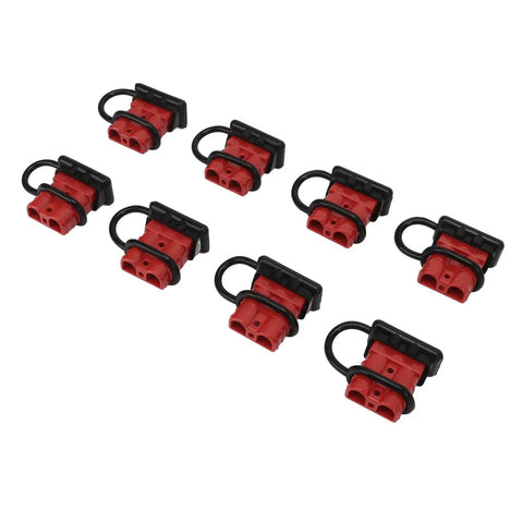 Fauitay 50A Quick Battery Connector Plug Kit with Rubber Sleeve For High Conductivity Wiring In RV Tractor Solar Systems Up To 36V Heavy Duty Power Link, 8-pack
