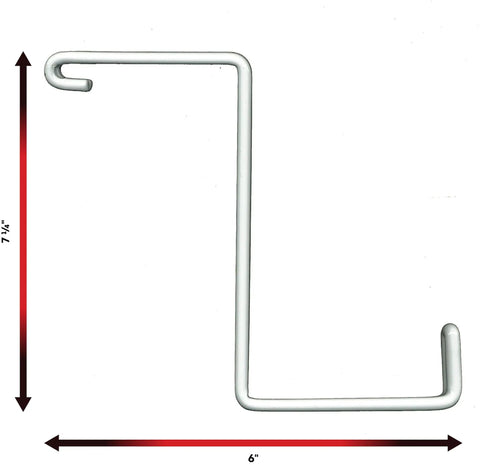 Add-On Storage Hook Accessory for Ceiling Rack White Holds 25 Lbs Each 4-Pack, steel hook dimensions 7.25 x 6 inches