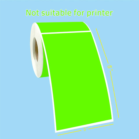 3 X 5 Inch Rectangle Adhesive Color Coding Stickers Fluorescent Green 250 Count Pack With Dispenser Box For Easy Inventory Tracking And Quick Peels From The Liner Perfect For Office And Warehouse Use roll view