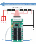 Wiring diagram for Plug And Play 13S 48V 15A Lithium Ion Battery Protection Board With Ntc Thermistor and dual output ports.