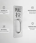 Stainless Steel Push Pull Door Handle For Exterior Entrances Surface Mounted Bar Heavy Duty Front Door Hardware With Modern Finish