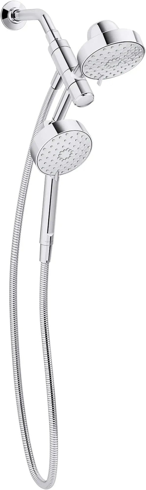 Awaken 2-In-1 Shower System with handheld, three spray modes, chrome finish, fixed head and handheld unit, smooth operation.