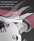 Heavy Duty 350W Wet Bench Sander With Digital Speed Control And Electric Knife Sharpener detail of adjustable angle grinding mechanism.