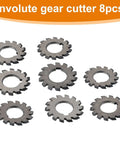 M1 Pro Grade Gear Cutter Set With HSS Involute Milling Cutters For Metalworking And CNC Machining 20 Degree PA 8 Piece Kit