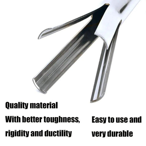 Close-up of bike headset cup removal tool's alloy construction with rubber grip for 1-1/8 to 1-1/2 inch cups, text overlay