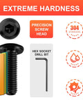Top Drawer High Quality M6 X 25MM Flat Head Hex Socket Cap Screws 304 Stainless Steel with precision screw head and hex socket drill bit.