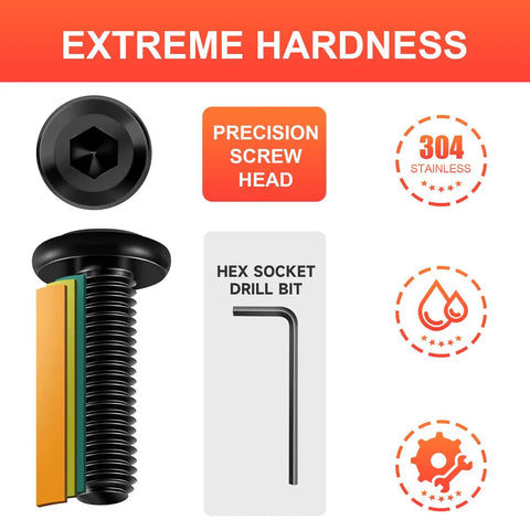 Top Drawer High Quality M6 X 25MM Flat Head Hex Socket Cap Screws 304 Stainless Steel with precision screw head and hex socket drill bit.