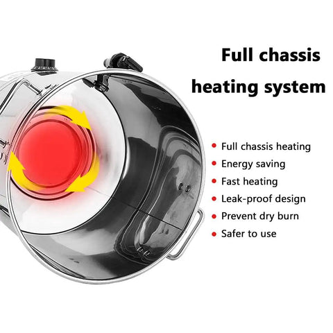 Interior view of Heavy Duty Stainless Steel Electric Hot Water Boiler With Auto Keep Warm And Boil Dry Protection showing heating system.
