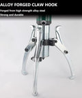 Heavy Duty Pro Grade Hydraulic Gear Puller Kit With 2 And 3 Jaw Bearing Pullers for sprockets axles and rotors close view