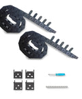 Open Type Drag Chain Cable Carrier for CNC Router Mill and 3D Printer, 39.4 inch long, R28 bend radius, nylon PA66, with connectors.
