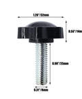 Snag Up Six Beefy M8 Knurled Clamping Knobs Featuring Hex Star Thumb Screw Designs, 1.26" polypropylene cap with steel core.