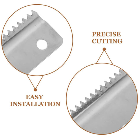 Five Pack Tape Dispenser Cutter Blades Refills for Industrial Tape Gun Replacement Rotary Blades for Fast Sealing and Edge Retention in Pro Grade Heavy Duty Packaging Tools silver steel blade close-up