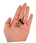 Hand holding parts of 50Pc Wood Threaded Insert Nut Kit With Hex Bolts For Diy Furniture Assembly Includes 2 Wrenches And 1 Drill Bit Metal Screw Connectors For Strong Wood Joints Great For Home And Office Projects.