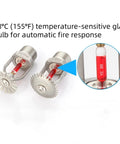 Straight Up Rock Solid 304 Stainless Steel Fire Sprinkler Heads 6 Pack Upright 155 Fahrenheit Bulb with glass thermal bulb