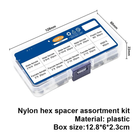 Non Conductive Nylon Hex Spacer Kit Two Pack With Male And Female Standoffs And Plastic Screws Nuts M2.5 M3 M4 For Drone Quad Copter PCBs Circuits Insulation Spacers 240 Pieces storage box