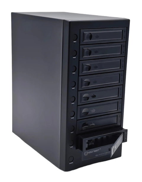 Usb 4 0 Type C Eight Bay Sata Hard Drive Enclosure A Straight Speed Demon Kicking 40Gbps with eight drive bays and control panel.