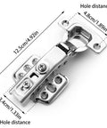 Hidden Cabinet Hinges With Soft Close Stainless Steel Replacement Kit, showing hinge dimensions for cabinet doors.