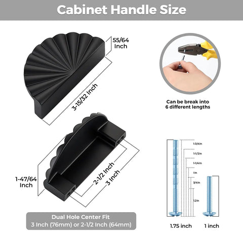 Matte Black Cabinet Pulls 3 Inch Center To Center 2 Pack For Kitchen Cabinets Vanities Dressers Nightstands Slick Hardware
