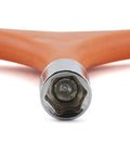 Close-up of Y Shape Bike Hex Socket Wrench On The Go Repair Tool Three Way Allen Wrench Set 8mm 9mm 10mm, orange handle