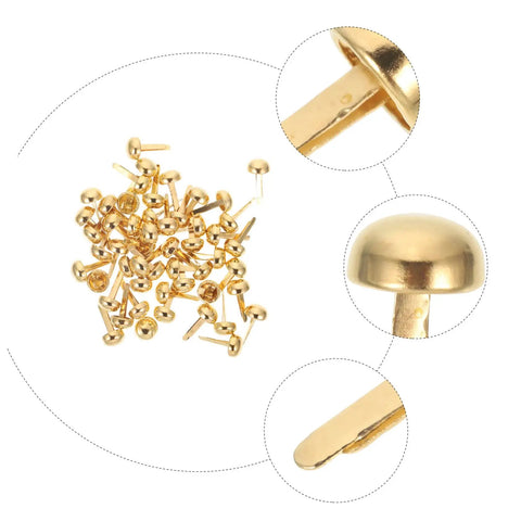 Gold 200Pcs Miniature Nails Tacks Pins Brads For Paper Crafts Scrapbooking Fasteners For Diy Projects Jewelry Box Nails
