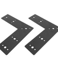 Pair of L Shaped Carbon Steel Right Angle Bracket With Black Powder Coat, 3mm Thick Mending Plate For Wood And Metal Framing