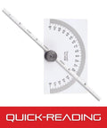 Angle And Depth Gauge Combo Tool Satin Finish Made In The USA White Protractor With Depth Scale For Woodworking Projects