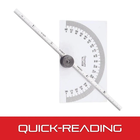 Angle And Depth Gauge Combo Tool Satin Finish Made In The USA White Protractor With Depth Scale For Woodworking Projects