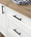 Kitchen cabinets with 2 Pack Round Bar Cabinet Pulls Matte Black Finish Euro Style T Bar Handles With 3 Inch Center To Center Mounting.