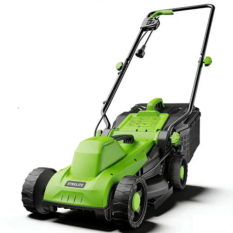 13 Inch Electric Lawn Mower With 1300W Corded Power Lightweight And Compact Gate Friendly For Small To Medium Yards Easy Push No Battery Hassle Just Plug In And Go