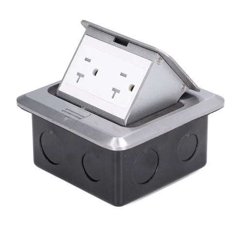 Shop Grade 250V 20A Floor Electrical Outlet With Embedded Pop Up Power Socket And Ip40 Weather Seal at a 45-degree angle.