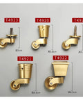 Orange Piano Copper Stem Casters For Small Furniture And Chair Wheels with different sizes and screw types on a flat surface.