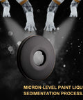 Matte Black Shower Arm Flange Escutcheon Plate 2.5 Inch Outer Diameter For Half Inch IPS Shower Arms Built Tough From Marine Grade 304 Stainless Steel shown with paint process.