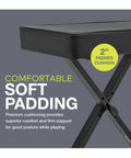 Close-up of deluxe bench with 2-inch padded cushion from RD2000 EX 88 Key Digital Piano Bundle With Stage Performance Features.