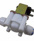 12V DC Water Solenoid Valve With Quick Connect Inlet One Quarter Inch Normally Closed Low Power Four Point Eight Watt
