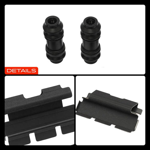 Ultimate Heavy Duty Front Disc Brake Hardware Kit For Ford F-150 Bronco E-Series 94-03 Replaces H5620Q Ensures Smooth Stops And Top Safety With Durable Springs Boots Covers For Your Old Truck, black brake hardware parts