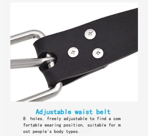 Close-up of Heavy Duty Rubber Diving Weight Belt with Quick Release Stainless Steel Buckle showing 8 adjustment holes.