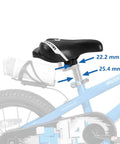 Kids Bike Seat With Built In Parent Handle Padded Replacement Saddle For 12 14 16 18 Inch Bikes shown on blue bike frame