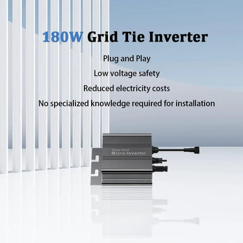Efficient 180W MPPT Grid Tie Micro Inverter Kickstarts Your Solar Panels Into Dead Simple Home Power with plug and play design.
