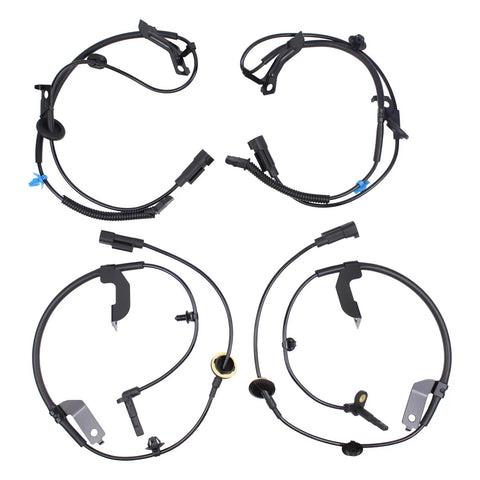 Front Rear Axle Abs Wheel Speed Sensor Pair For Jeep Patriot Compass 4WD Dodge Caliber 2007 To 2016 with wiring harnesses.